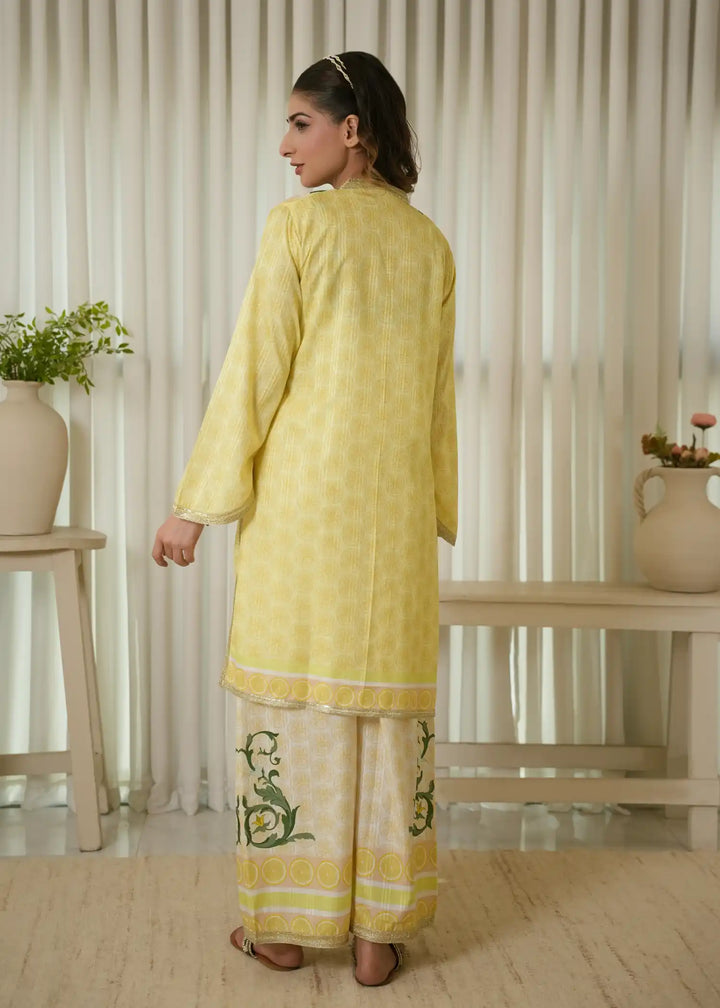 Karashe Women Pret Printed Blended Lawn Co-Ord Sets Lemon Zest - Summer Collection