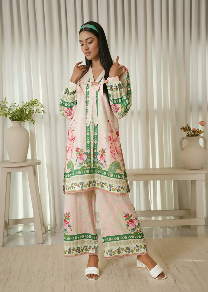 Karashe Women Pret Printed Blended Lawn Co-Ord Sets Blush - Summer Collection