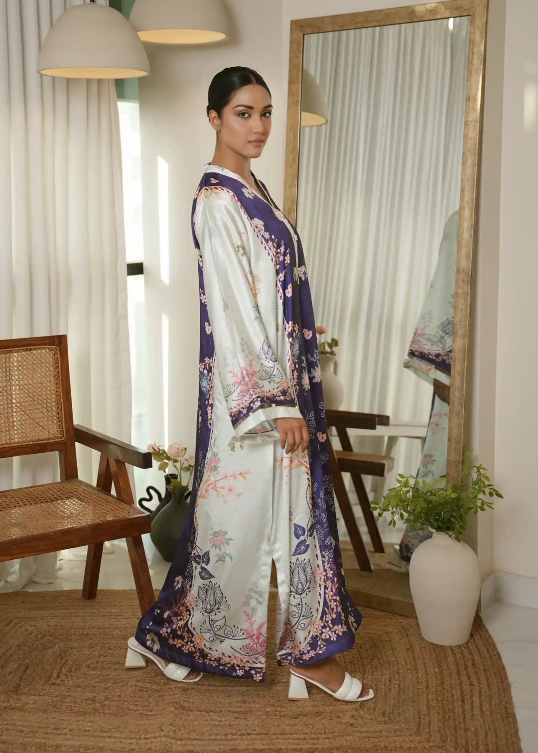 Karashe Women Pret Printed Shamooz Kaftan Twilight Bloom - Summer Collection