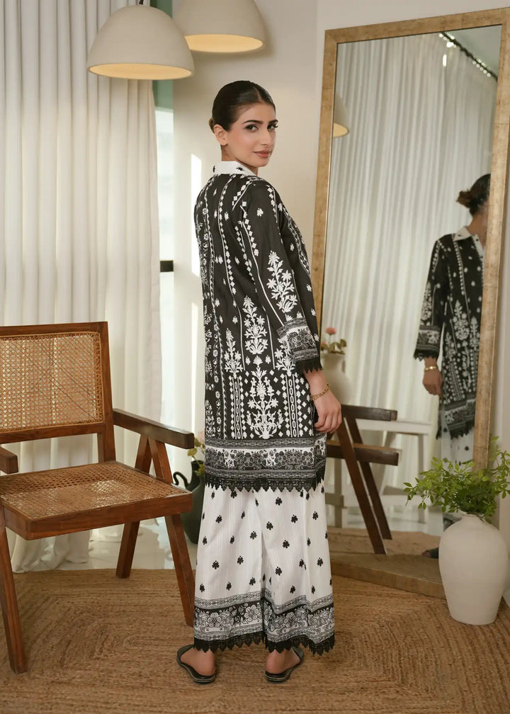 Karashe Women Pret Printed Blended Lawn Co-Ord Sets Monochrome Majesty - Summer Collection