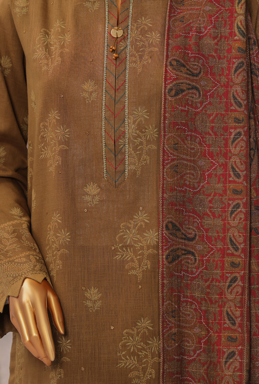 Cross Hatch by Hz Textiles Unstitched Khaddar 3 Piece Embroidered KCE-3084 - Winter Collection