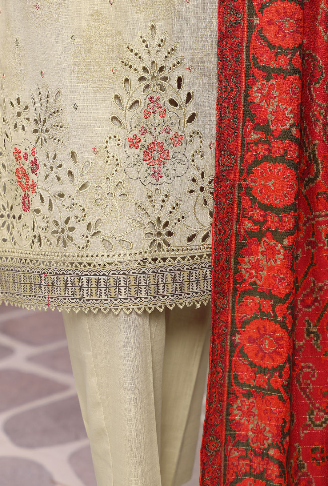 Cross Hatch by Hz Textiles Unstitched Khaddar 3 Piece Embroidered KCE-3090 - Winter Collection