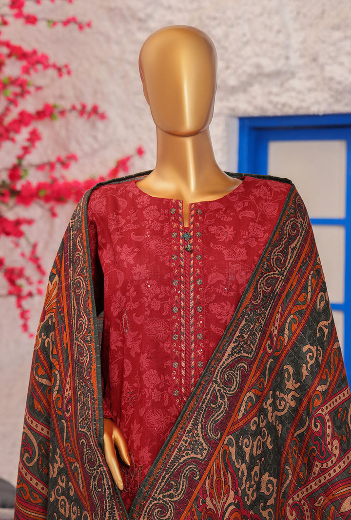 Cross Hatch by Hz Textiles Unstitched Khaddar 3 Piece Embroidered KCE-3094 - Winter Collection