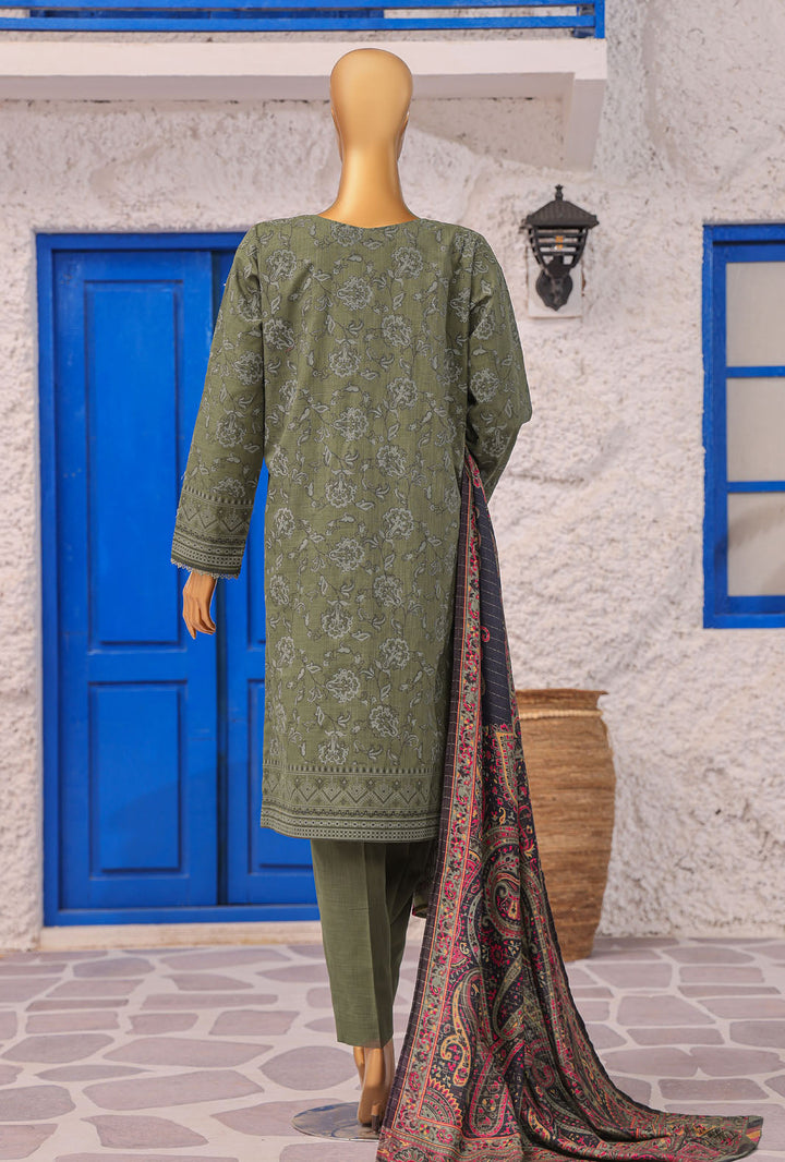 Cross Hatch by Hz Textiles Unstitched Khaddar 3 Piece Embroidered KCE-3096 - Winter Collection