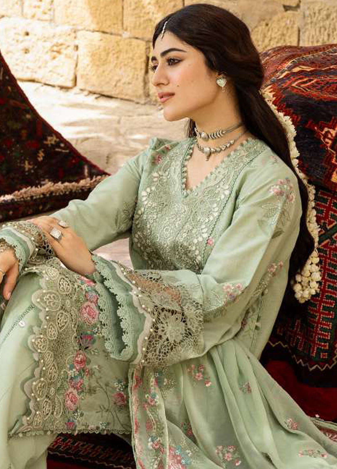 Kahf Premium Embroidered Karandi Suits Unstitched 3 Piece KHF25KU KKH-01 Primrose - Winter Collection