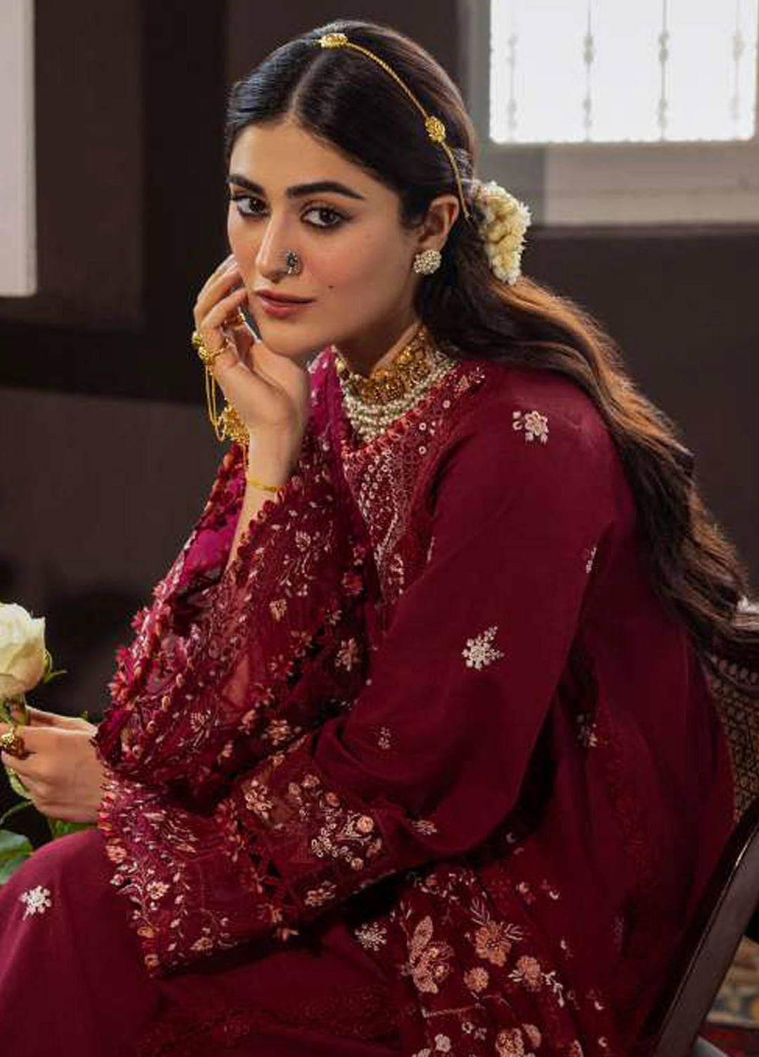 Kahf Premium Embroidered Karandi Suits Unstitched 3 Piece KHF25KU KKH-03 Roselith - Winter Collection