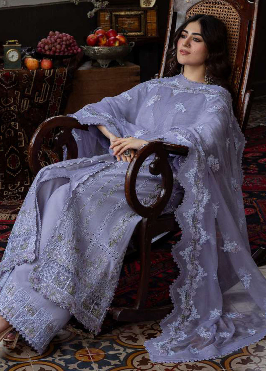 Kahf Premium Embroidered Karandi Suits Unstitched 3 Piece KHF25KU KKH-04 Wisteria - Winter Collection