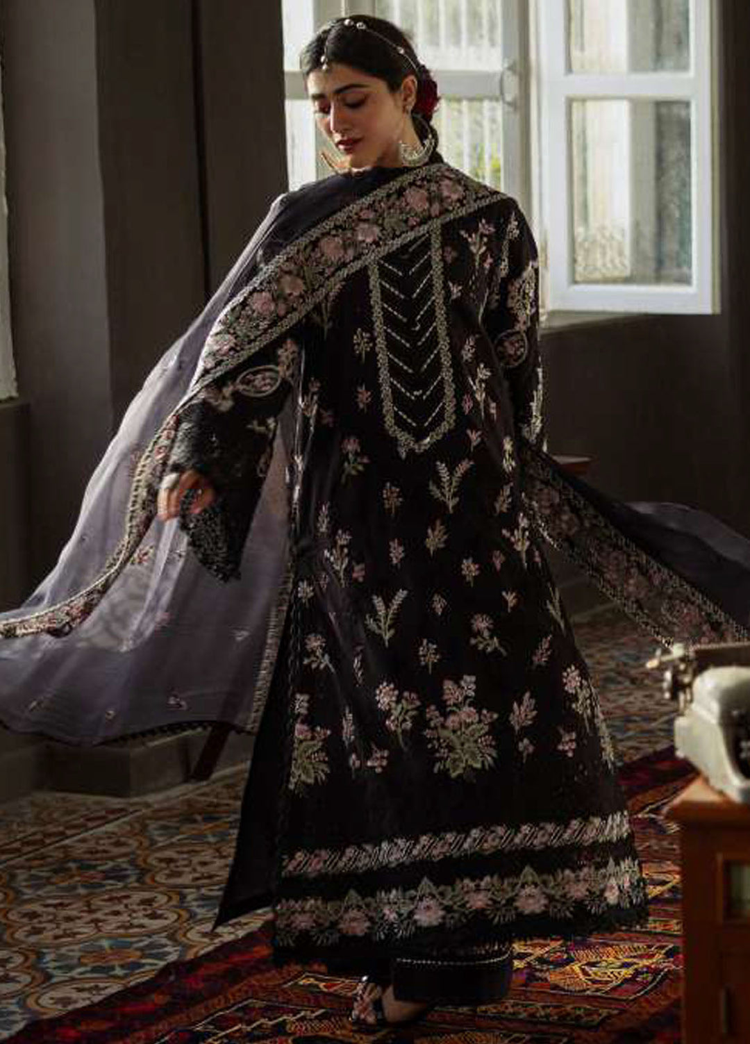 Kahf Premium Embroidered Karandi Suits Unstitched 3 Piece KHF25KU KKH-06 B Liara - Winter Collection