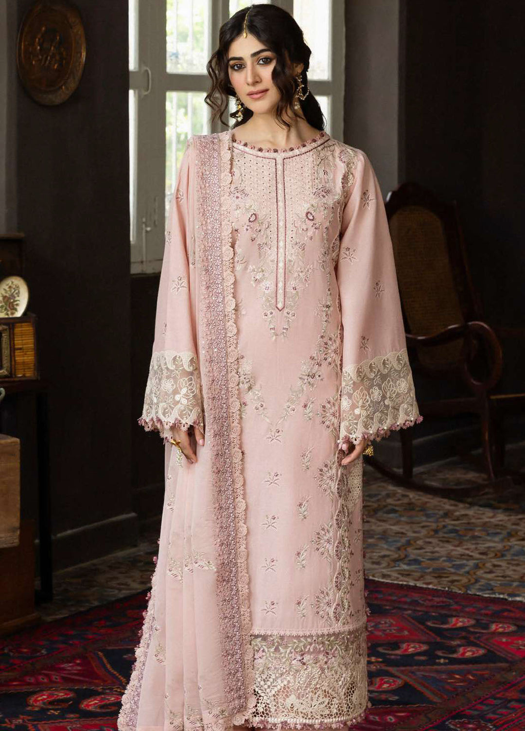 Kahf Premium Embroidered Karandi Suits Unstitched 3 Piece KHF25KU KKH-08 Rosabelle - Winter Collection
