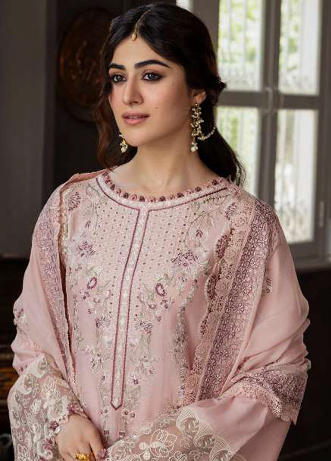 Kahf Premium Embroidered Karandi Suits Unstitched 3 Piece KHF25KU KKH-08 Rosabelle - Winter Collection