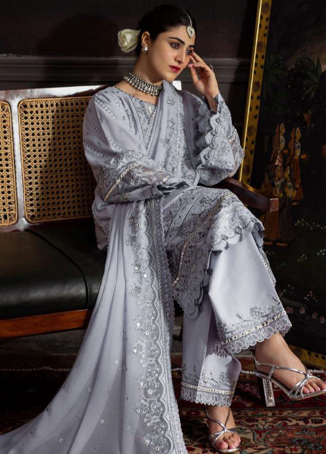 Kahf Premium Embroidered Karandi Suits Unstitched 3 Piece KHF25KU KKH-09 Celestial - Winter Collection