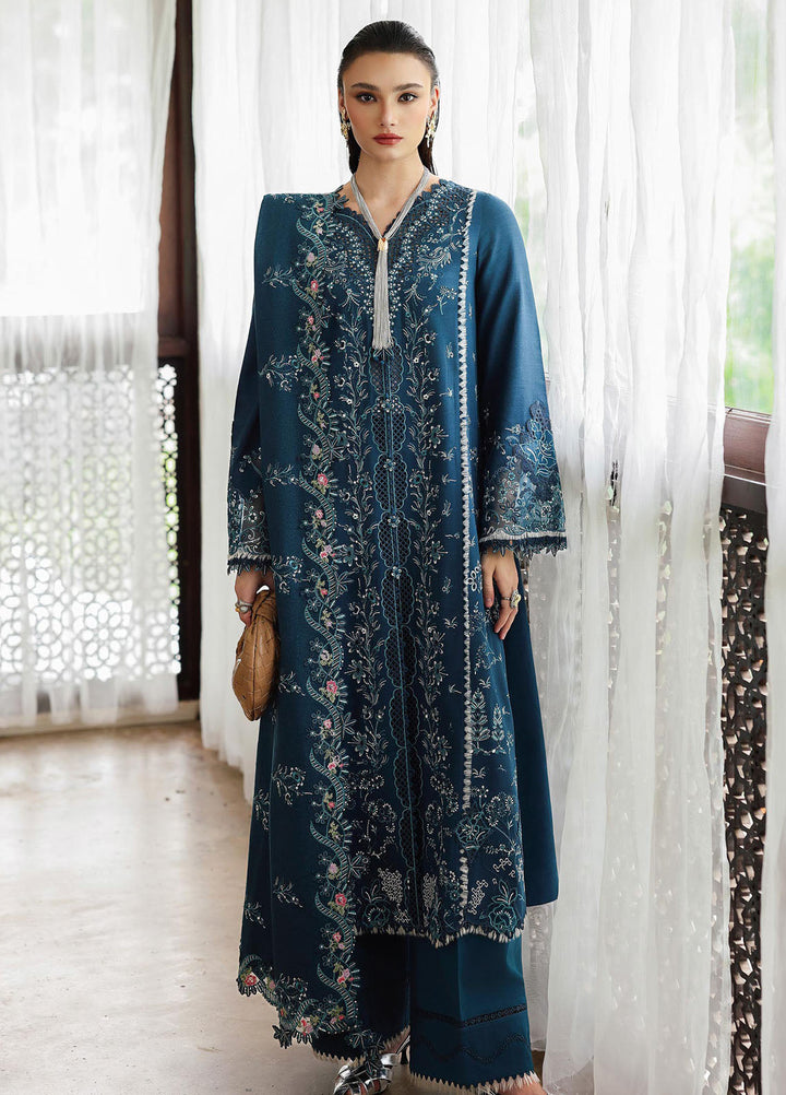 Q Line by Qalamkar Embroidered Linen Suits Unstitched 3 Piece QLM25QW KL-05 Lush - Winter Collection