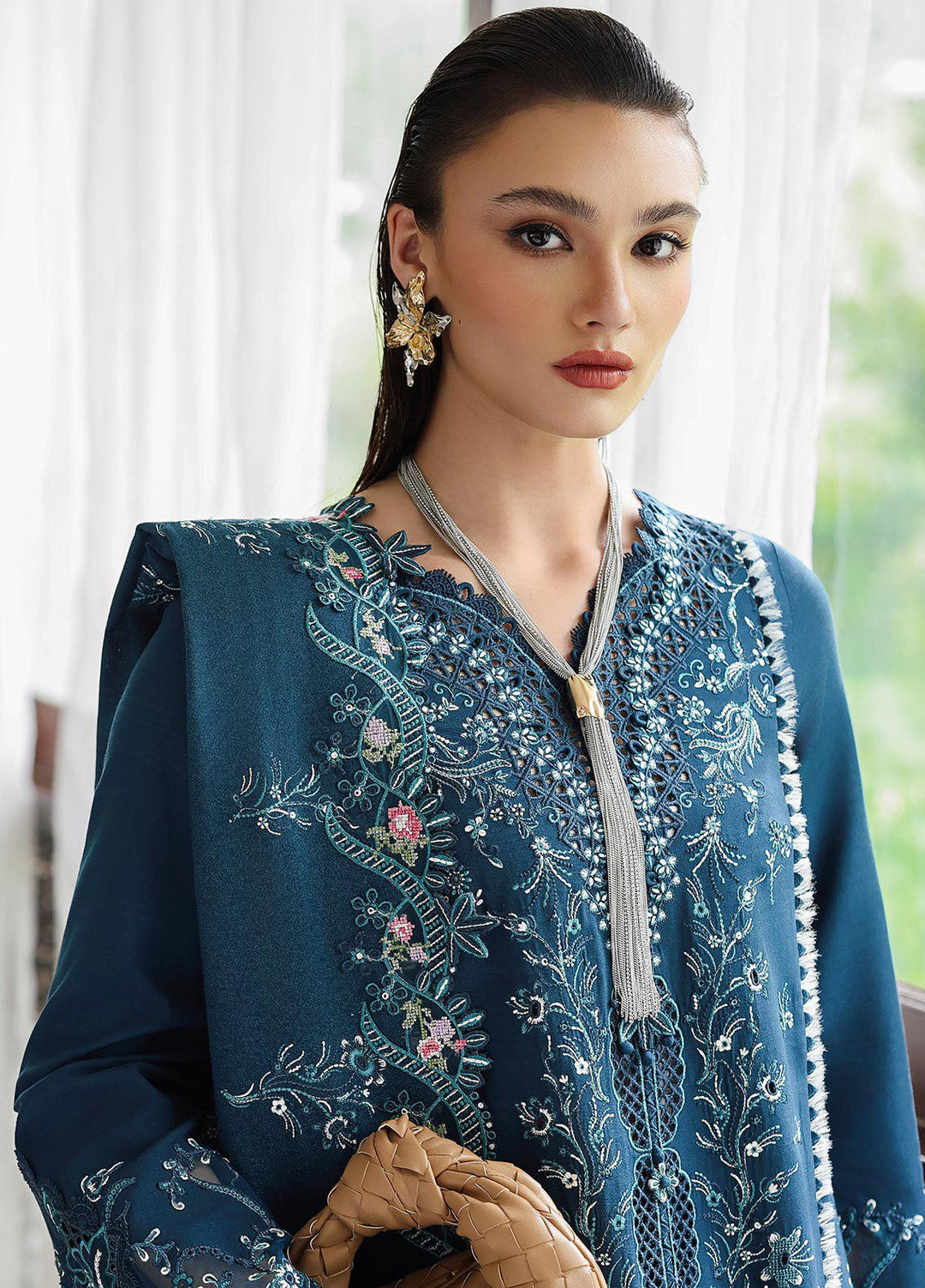 Q Line by Qalamkar Embroidered Linen Suits Unstitched 3 Piece QLM25QW KL-05 Lush - Winter Collection