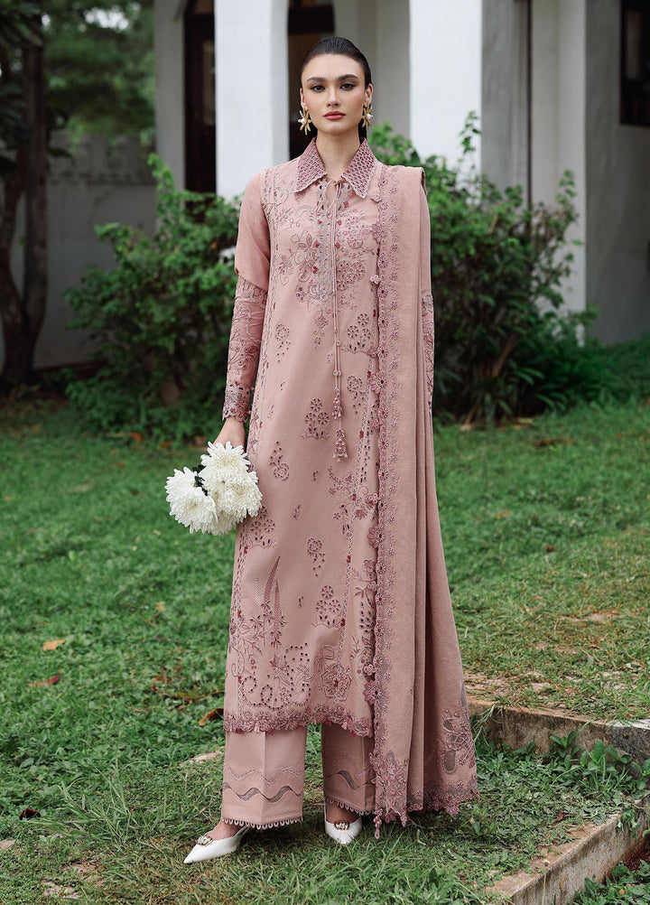 Q Line by Qalamkar Embroidered Linen Suits Unstitched 3 Piece QLM25QW KL-08 Veil - Winter Collection