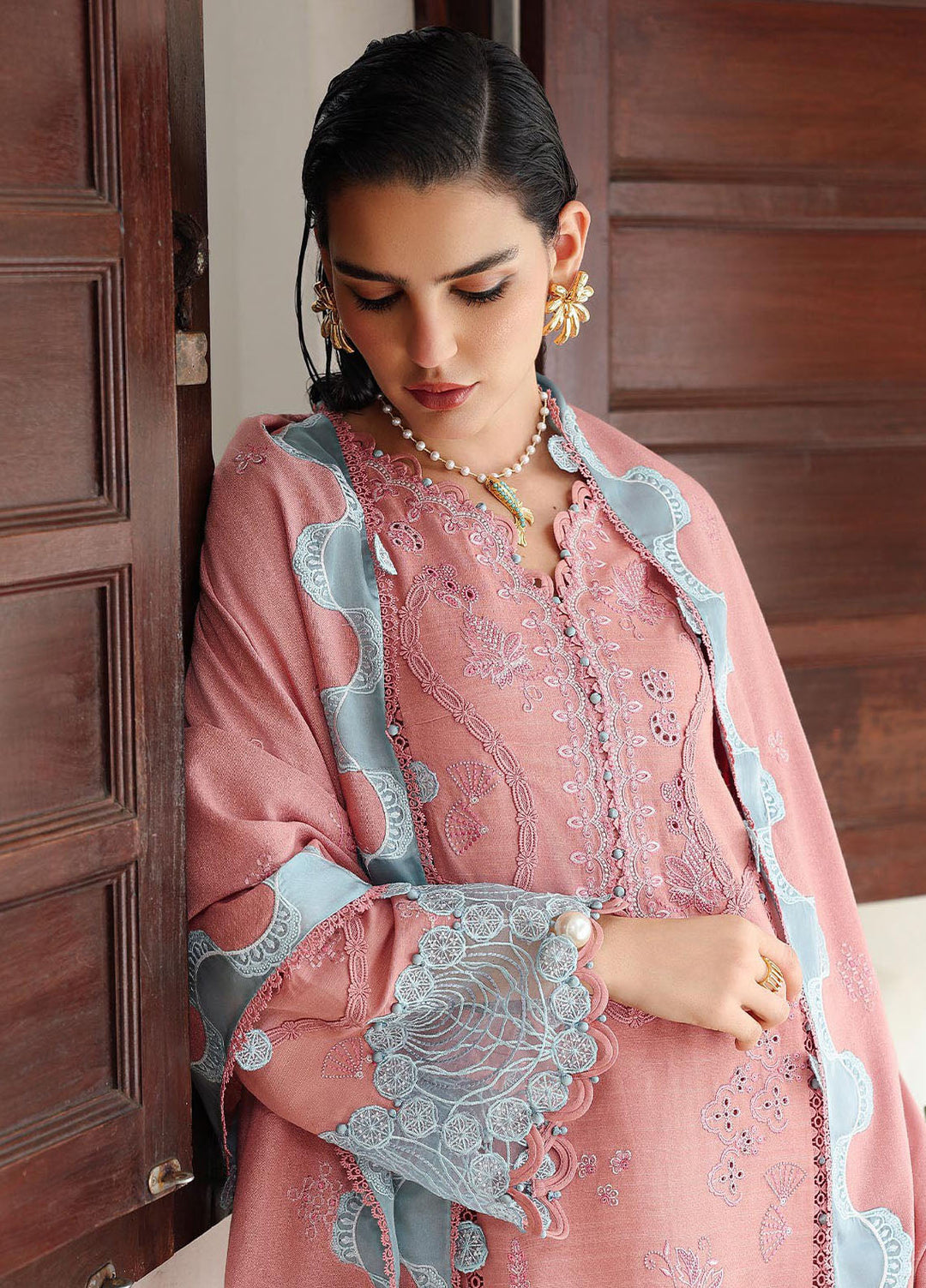 Q Line by Qalamkar Embroidered Linen Suits Unstitched 3 Piece QLM25QW KL-10 Faye - Winter Collection