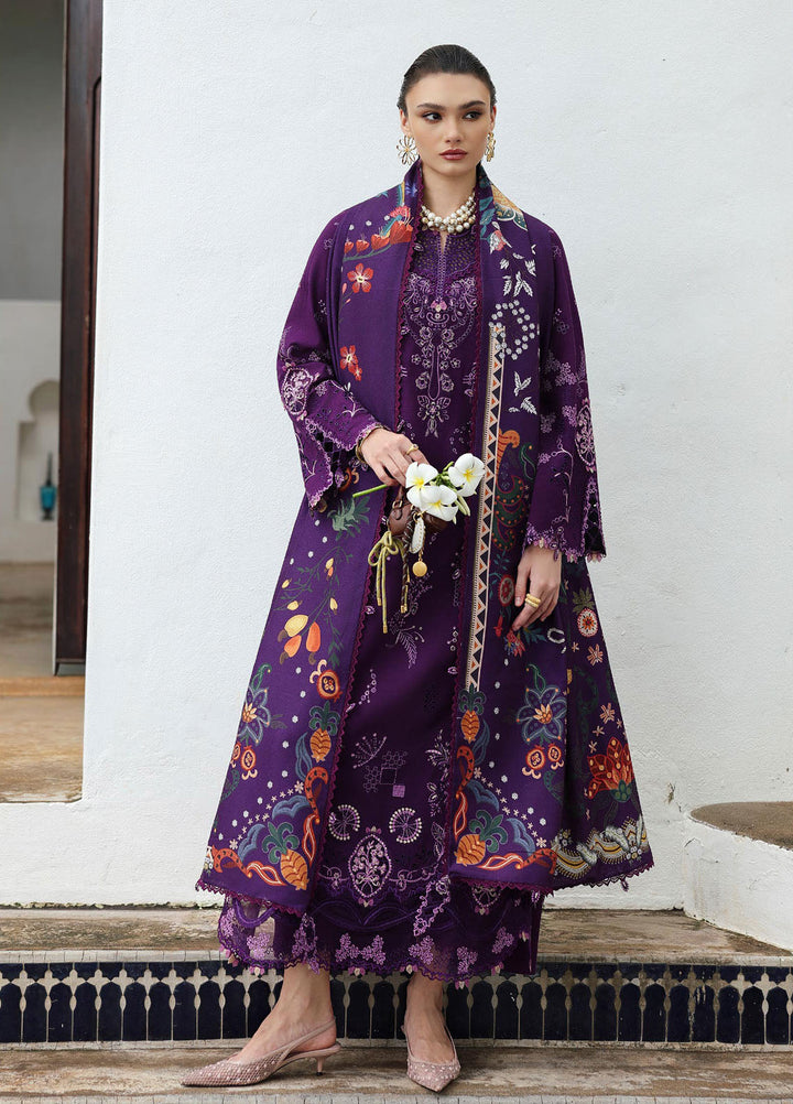 Q Line by Qalamkar Embroidered Linen Suits Unstitched 3 Piece QLM25QW KL-15 Iris - Winter Collection