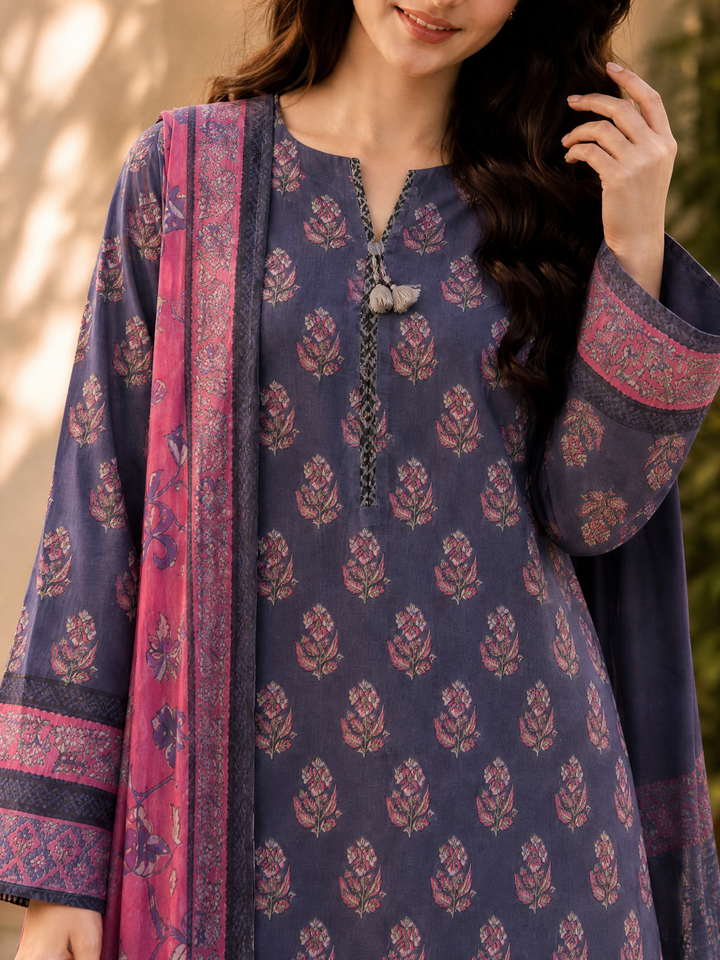 Platinum Jaipuri by HZ Textiles Unstitched Printed Lawn 3 Piece Suit PJB - 3234 Casual Collection