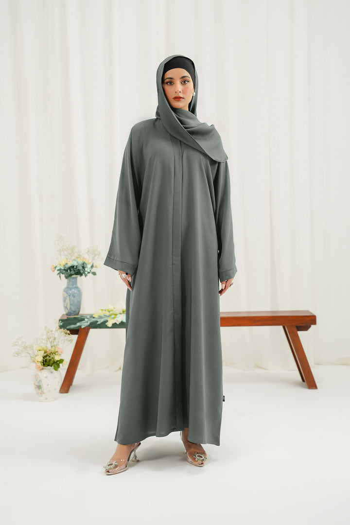 Divinely Crafted Abaya Casual Crepe 1 Piece Khizra Abaya | Buttoned Up