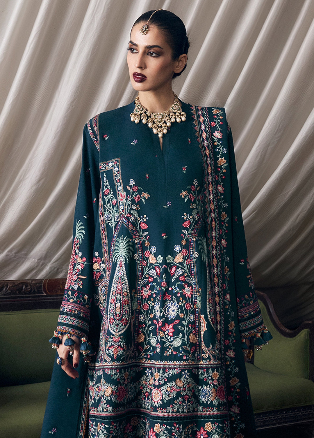 Radha Kishan by Hussain Rehar Unstitched Embroidered Karandi 3 Piece Suit BARKHA - Winter Collection