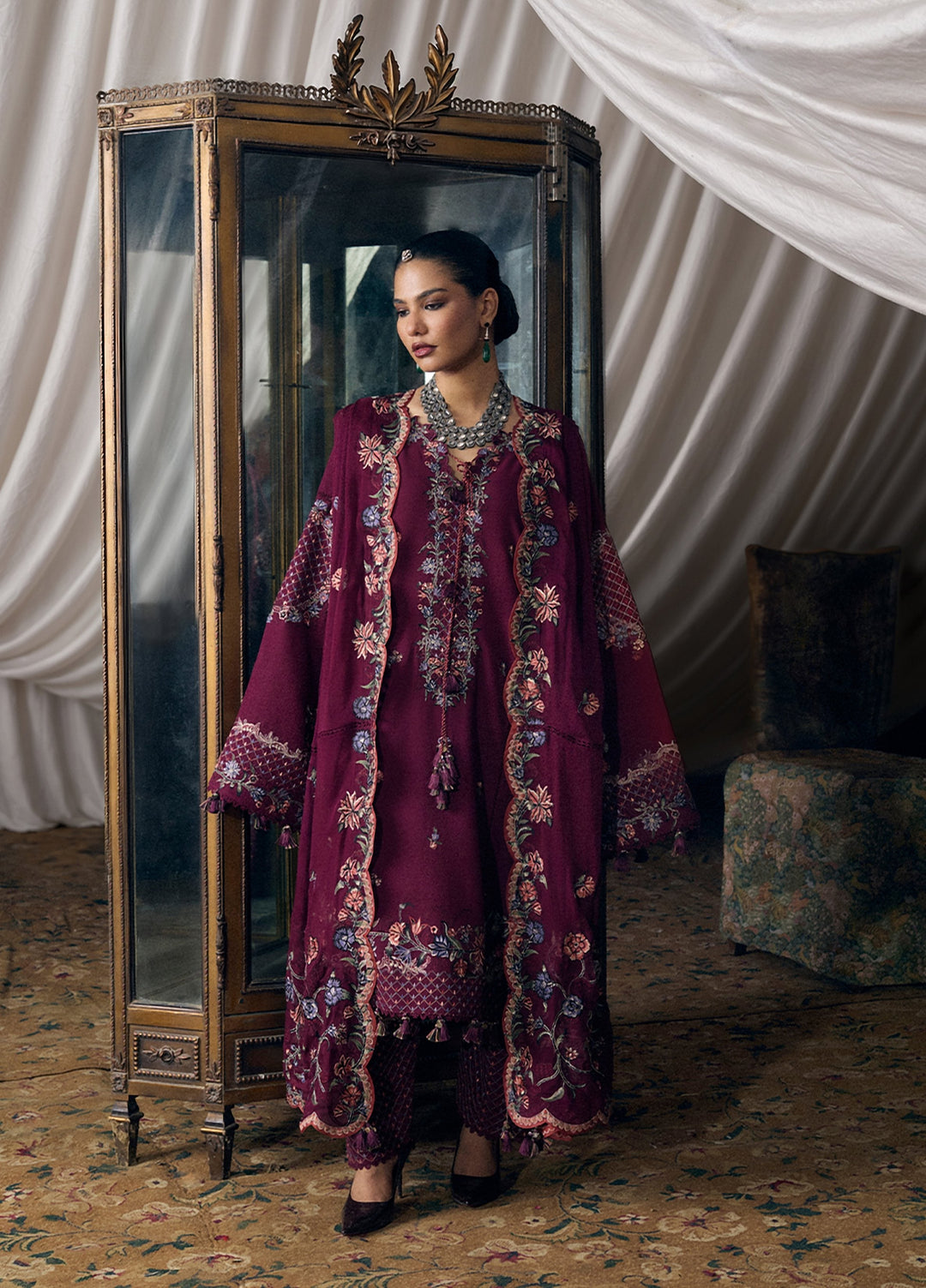 Radha Kishan by Hussain Rehar Unstitched Embroidered Karandi 3 Piece Suit JUHI - Winter Collection