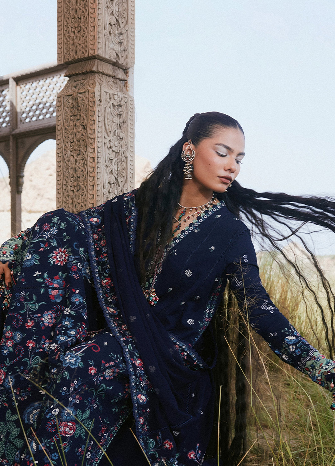 Radha Kishan by Hussain Rehar Unstitched Embroidered Karandi 3 Piece Suit MELOT - Winter Collection