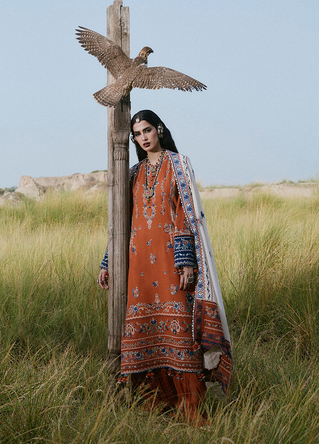 Radha Kishan by Hussain Rehar Unstitched Embroidered Karandi 3 Piece Suit NOORI - Winter Collection