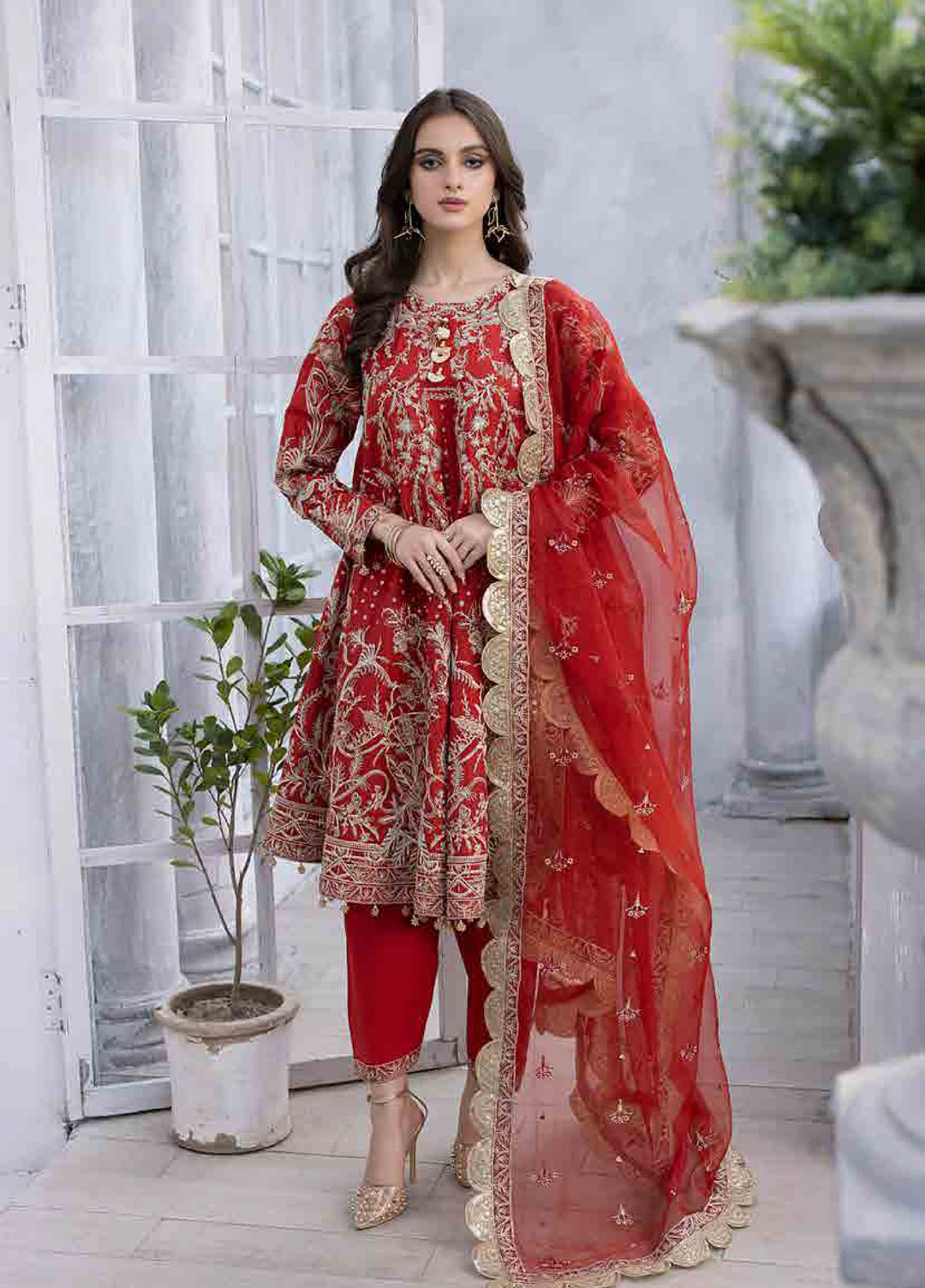 Husn E Adaa by Maham Sultan Unstitched Embroidered Lawn 3 Piece Suit MS26UHA Lalarukh - Lawn Collection