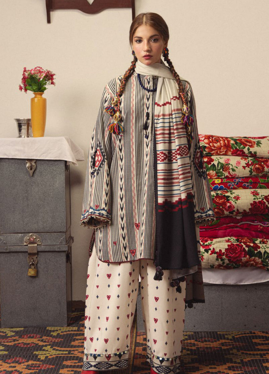 Coco by Zara Shahjahan Unstitched Printed Linen 3 Piece Suit CZ26UPL Leela 10A - Casual Collection