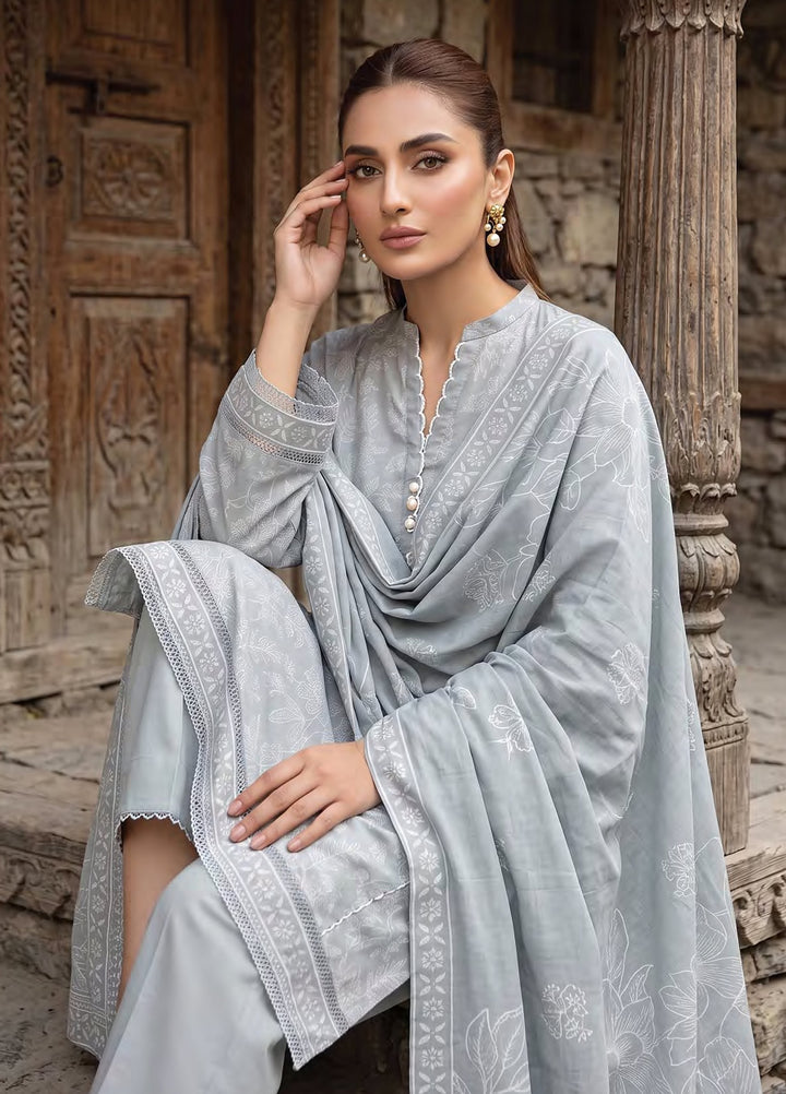 Lakhany Unstitched Printed Pashmina 3 Piece Suit LSM26UP LG-IZ-0834-A - Casual Collection