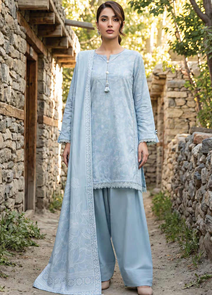 Lakhany Unstitched Printed Pashmina 3 Piece Suit LSM26UP LG-IZ-0834-B - Casual Collection