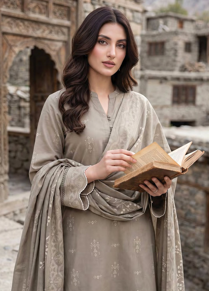 Lakhany Unstitched Printed Pashmina 3 Piece Suit LSM26UP LG-RK-0196-A - Casual Collection