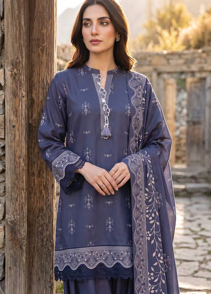 Lakhany Unstitched Printed Pashmina 3 Piece Suit LSM26UP LG-RK-0196-C - Casual Collection
