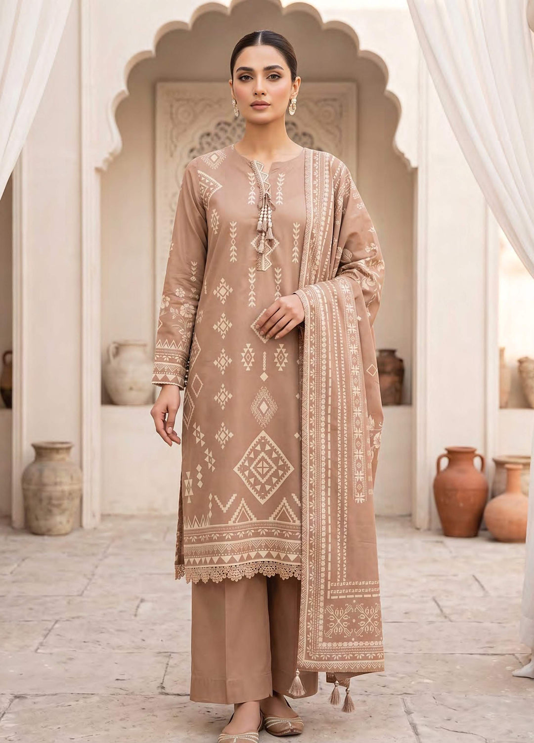Lakhany Unstitched Printed Cashmi Wool 3 Piece Suit LSM26UCW LG-RK-0197-B - Casual Collection