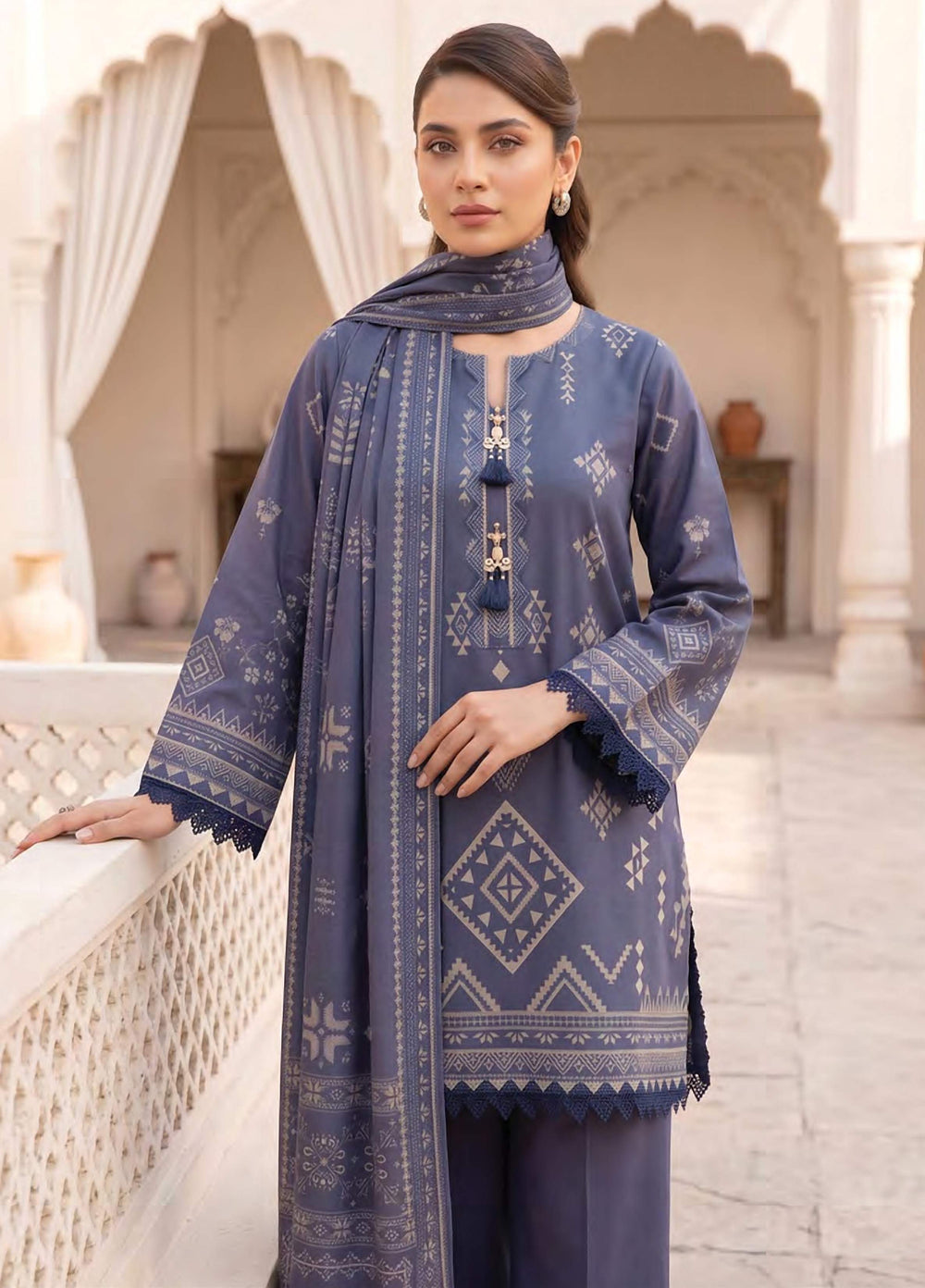 Lakhany Unstitched Printed Cashmi Wool 3 Piece Suit LSM26UCW LG-RK-0197-C - Casual Collection