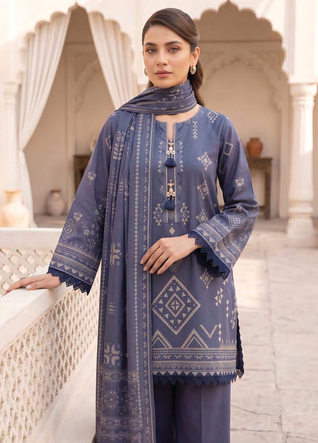 Lakhany Unstitched Printed Cashmi Wool 3 Piece Suit LSM26UCW LG-RK-0197-C - Casual Collection