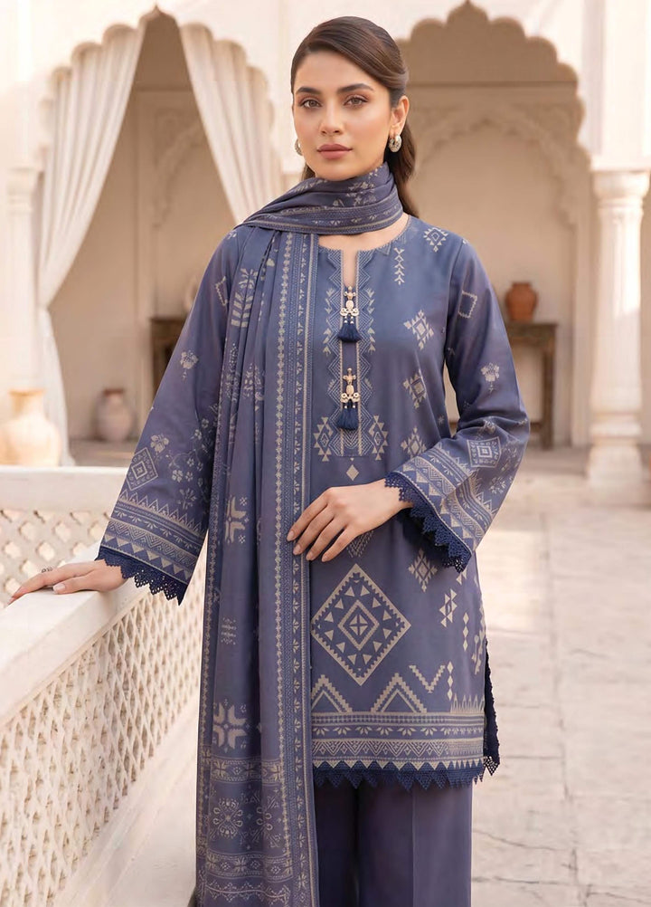 Lakhany Unstitched Printed Cashmi Wool 3 Piece Suit LSM26UCW LG-RK-0197-C - Casual Collection