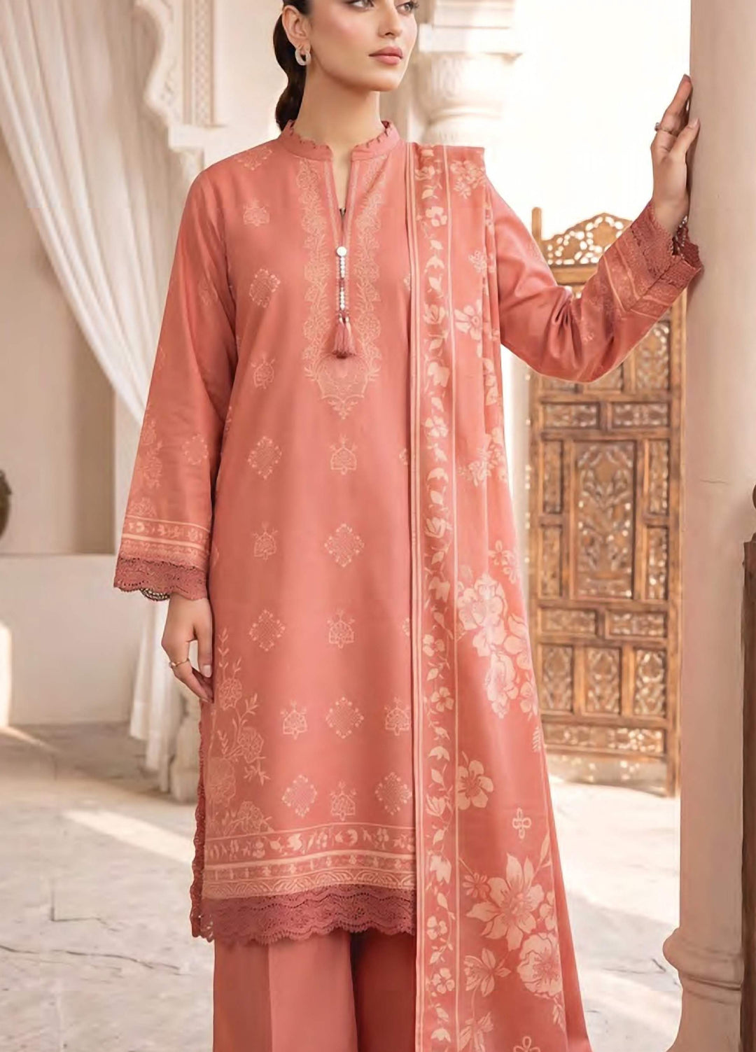 Lakhany Unstitched Printed Cashmi Wool 3 Piece Suit LSM26UCW LG-RL-0528-A - Casual Collection
