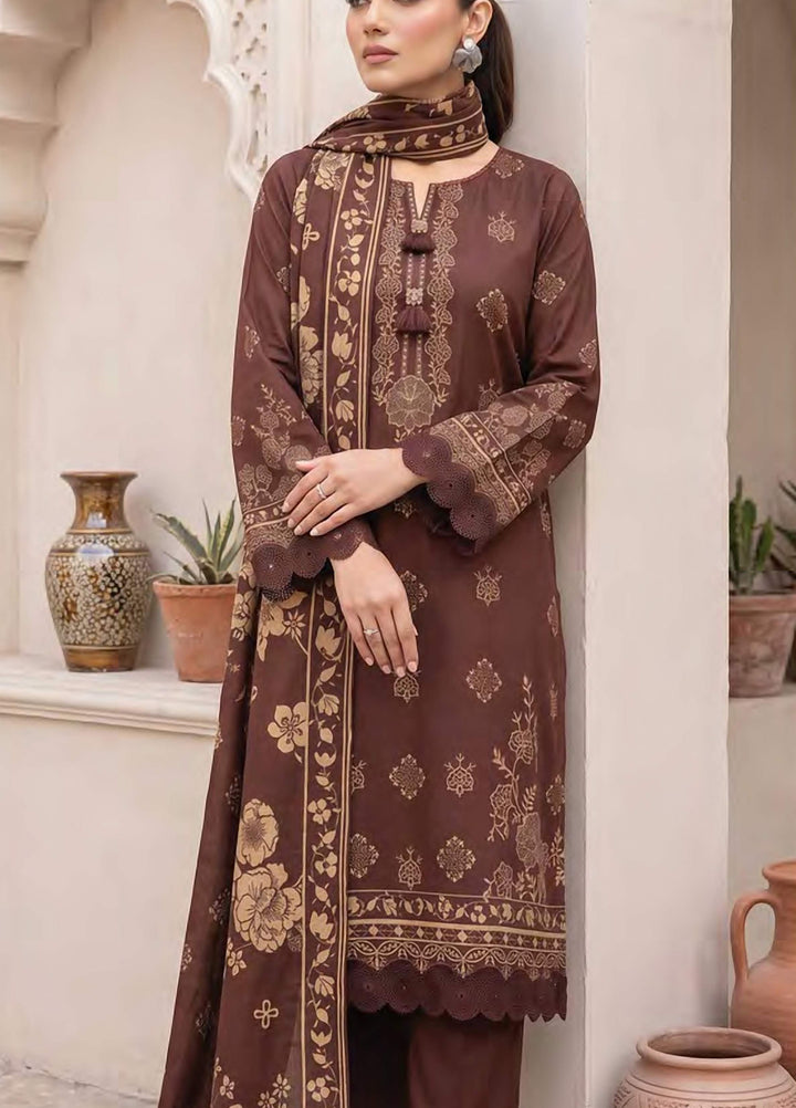 Lakhany Unstitched Printed Cashmi Wool 3 Piece Suit LSM26UCW LG-RL-0528-B - Casual Collection