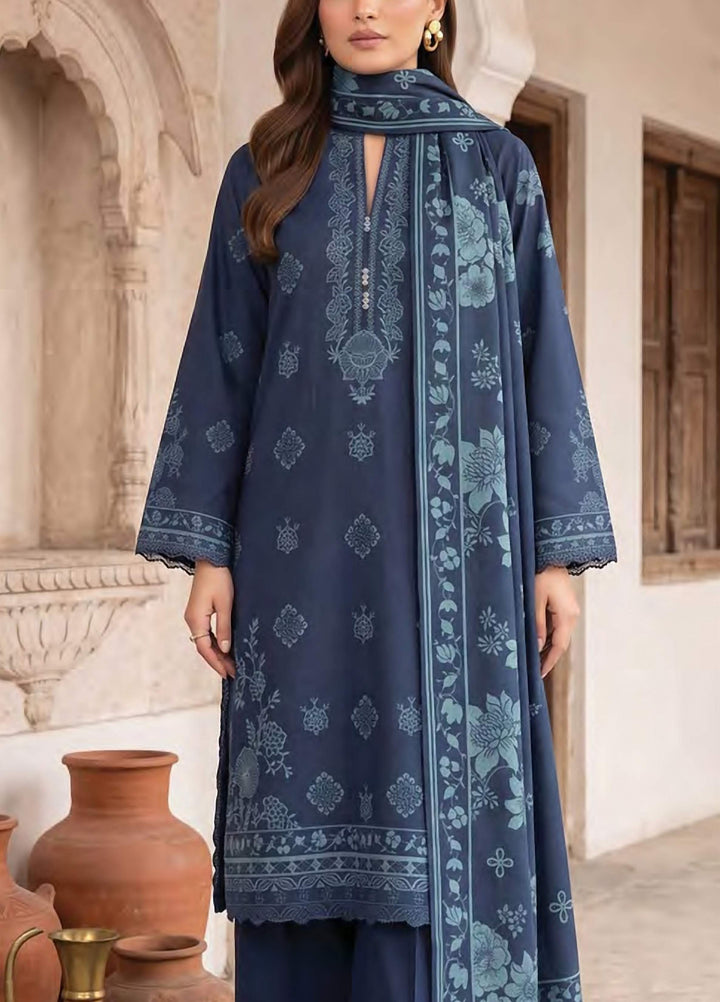 Lakhany Unstitched Printed Cashmi Wool 3 Piece Suit LSM26UCW LG-RL-0528-C - Casual Collection