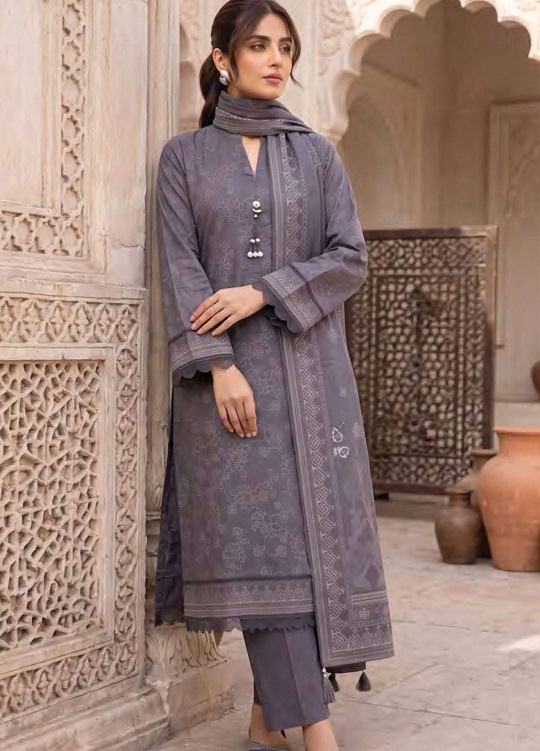 Lakhany Unstitched Printed Cashmi Wool 3 Piece Suit LSM26UCW LG-RL-0529-A - Casual Collection
