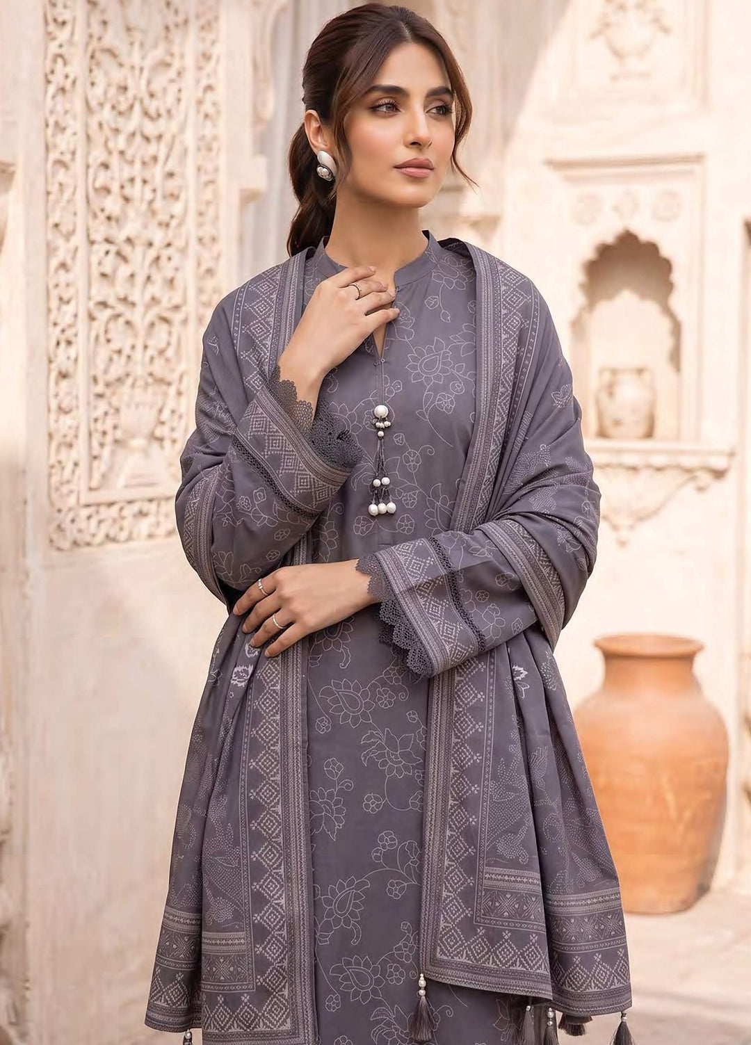Lakhany Unstitched Printed Cashmi Wool 3 Piece Suit LSM26UCW LG-RL-0529-A - Casual Collection