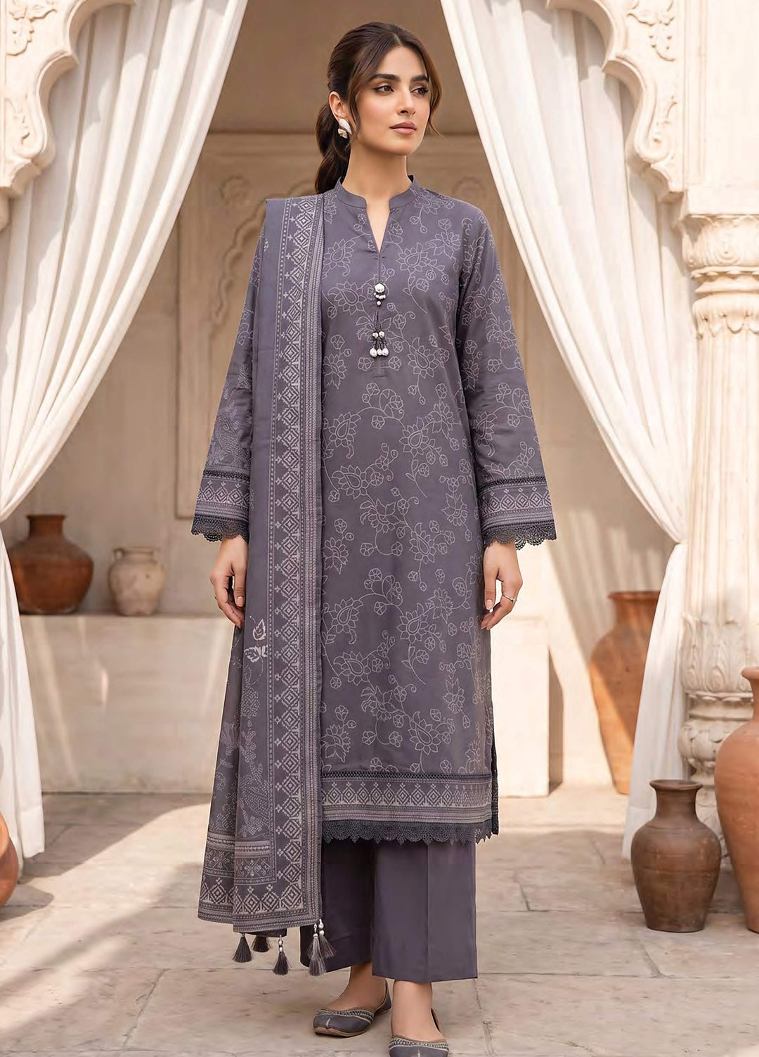 Lakhany Unstitched Printed Cashmi Wool 3 Piece Suit LSM26UCW LG-RL-0529-A - Casual Collection