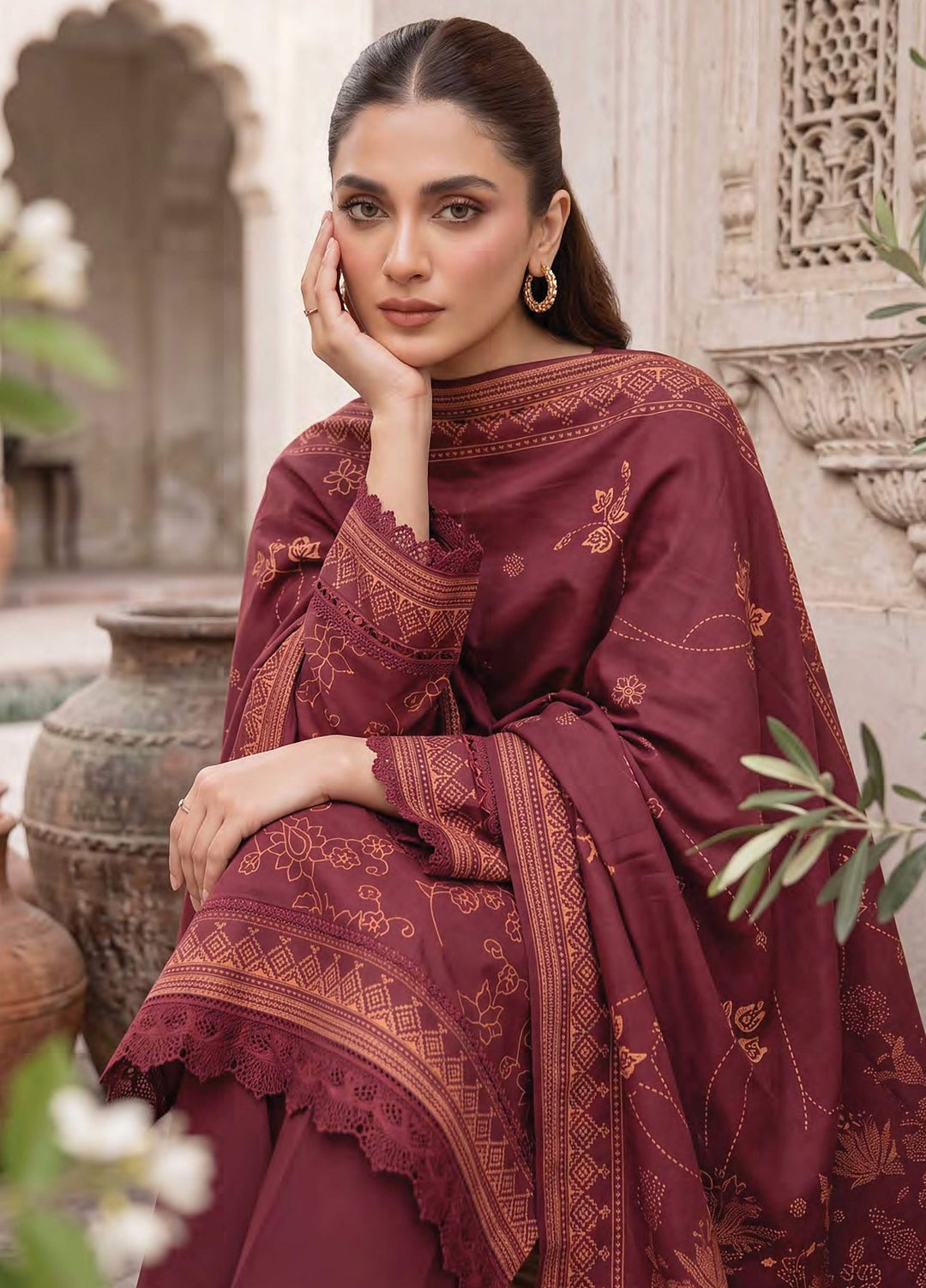 Lakhany Unstitched Printed Cashmi Wool 3 Piece Suit LSM26UCW LG-RL-0529-B - Casual Collection
