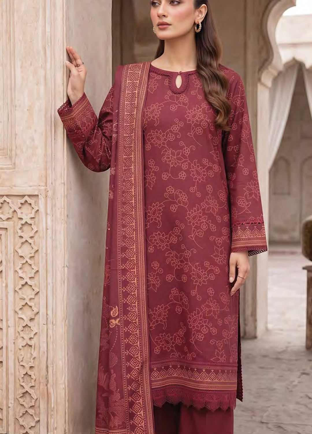 Lakhany Unstitched Printed Cashmi Wool 3 Piece Suit LSM26UCW LG-RL-0529-B - Casual Collection