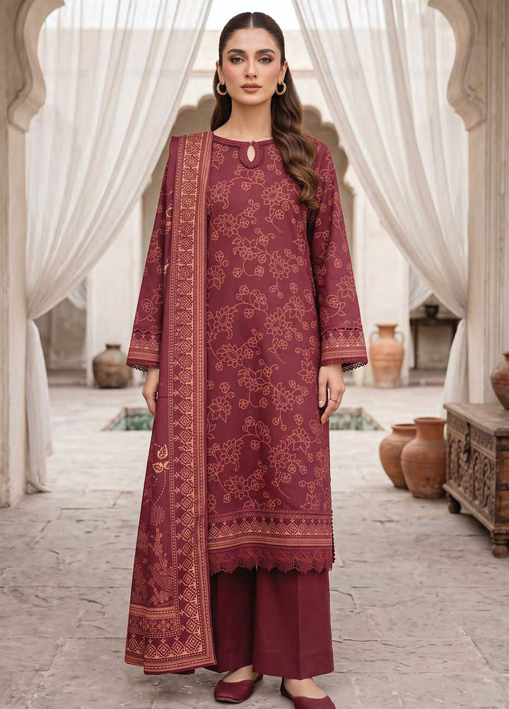 Lakhany Unstitched Printed Cashmi Wool 3 Piece Suit LSM26UCW LG-RL-0529-B - Casual Collection