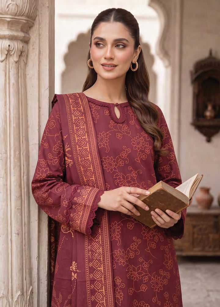 Lakhany Unstitched Printed Cashmi Wool 3 Piece Suit LSM26UCW LG-RL-0529-B - Casual Collection