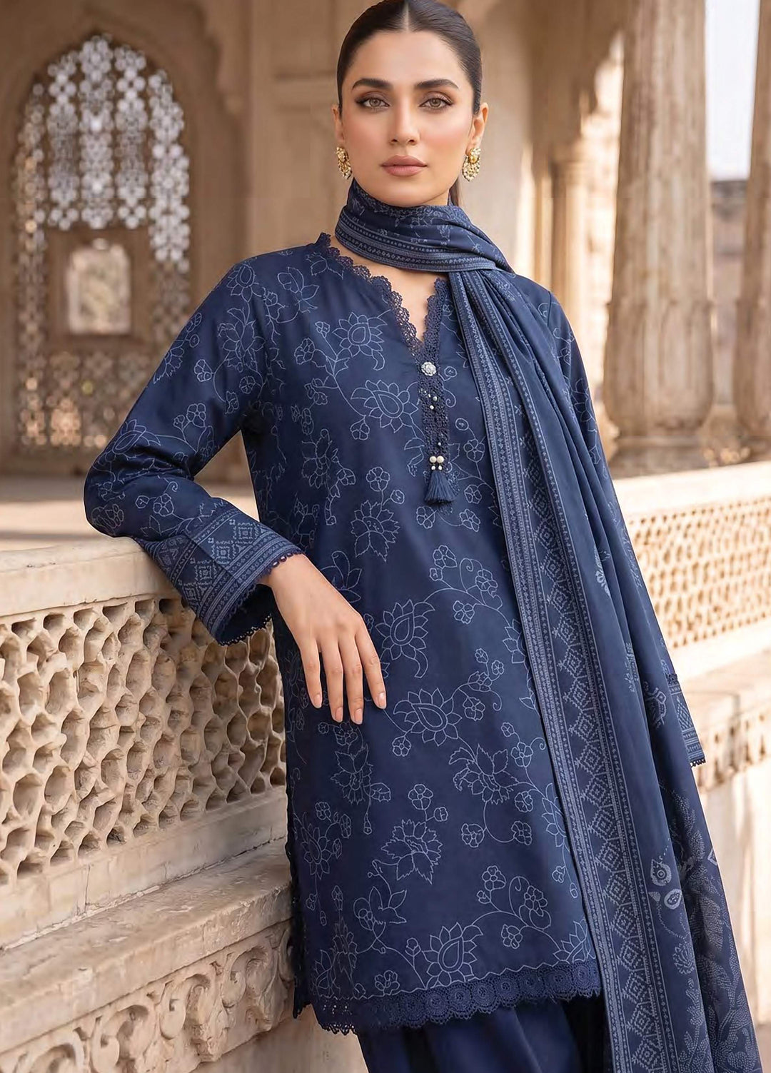 Lakhany Unstitched Printed Cashmi Wool 3 Piece Suit LSM26UCW LG-RL-0529-C - Casual Collection