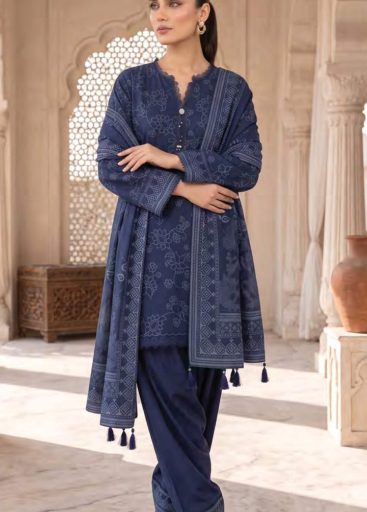 Lakhany Unstitched Printed Cashmi Wool 3 Piece Suit LSM26UCW LG-RL-0529-C - Casual Collection