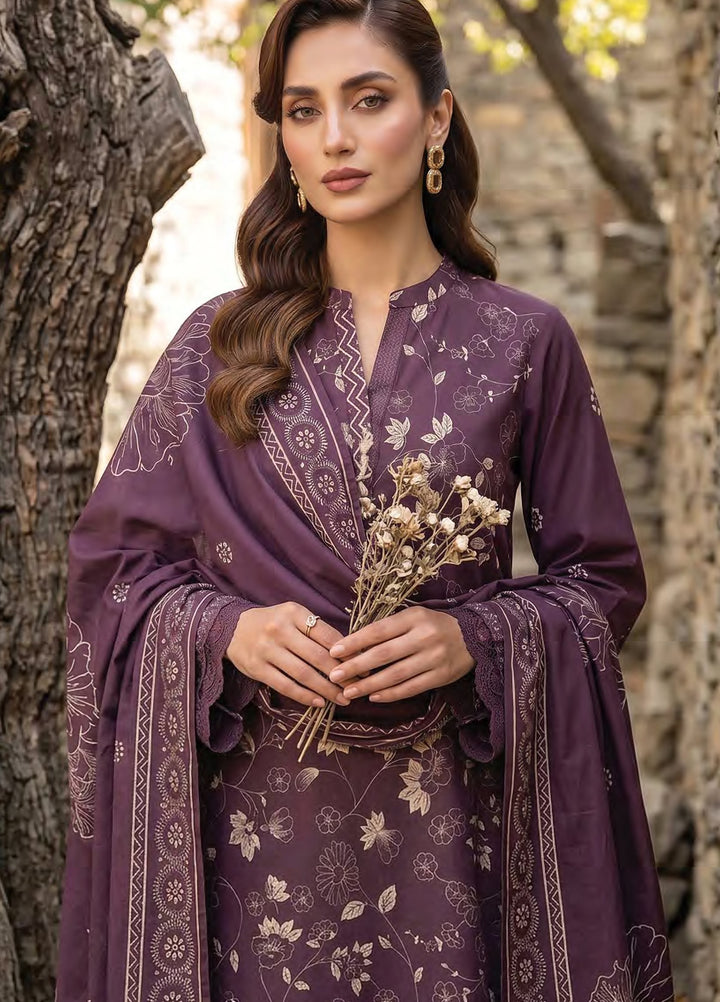 Lakhany Unstitched Printed Pashmina 3 Piece Suit LSM26UP LG-SG-0163-C - Casual Collection
