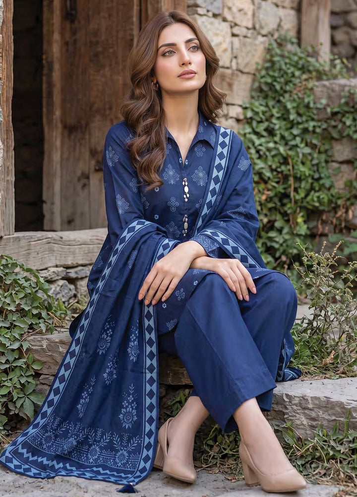 Lakhany Unstitched Printed Pashmina 3 Piece Suit LSM26UP LG-SG-0164-B - Casual Collection